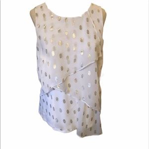 White House Black Market Metallic Print Blouse